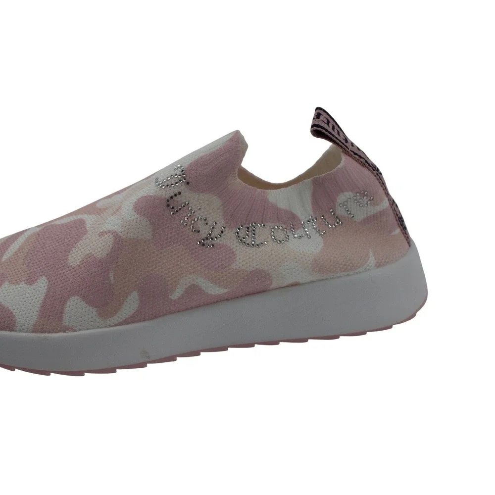 Juicy Couture Avarie Pink Camo Rhinestone Slip On Sneakers Womens Size 8 Y2K
